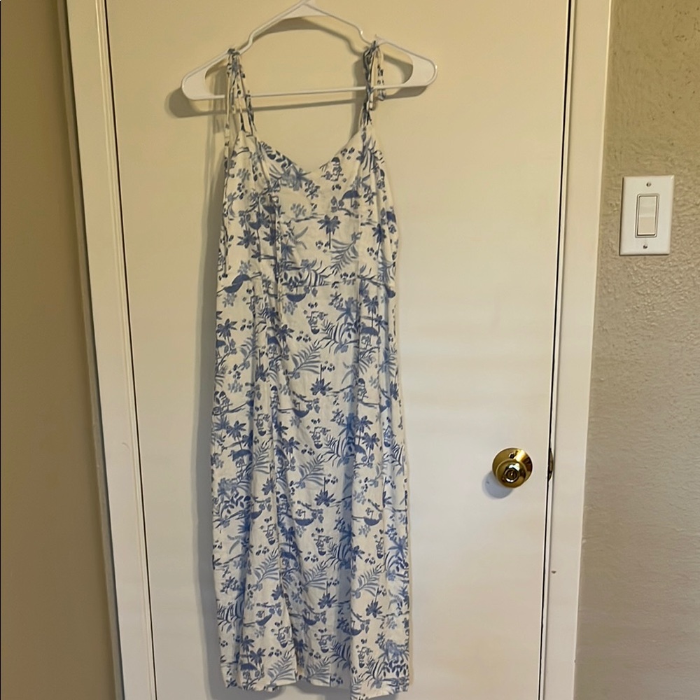 Francesca's Collections Blue and White Spaghetti Strap Sundress